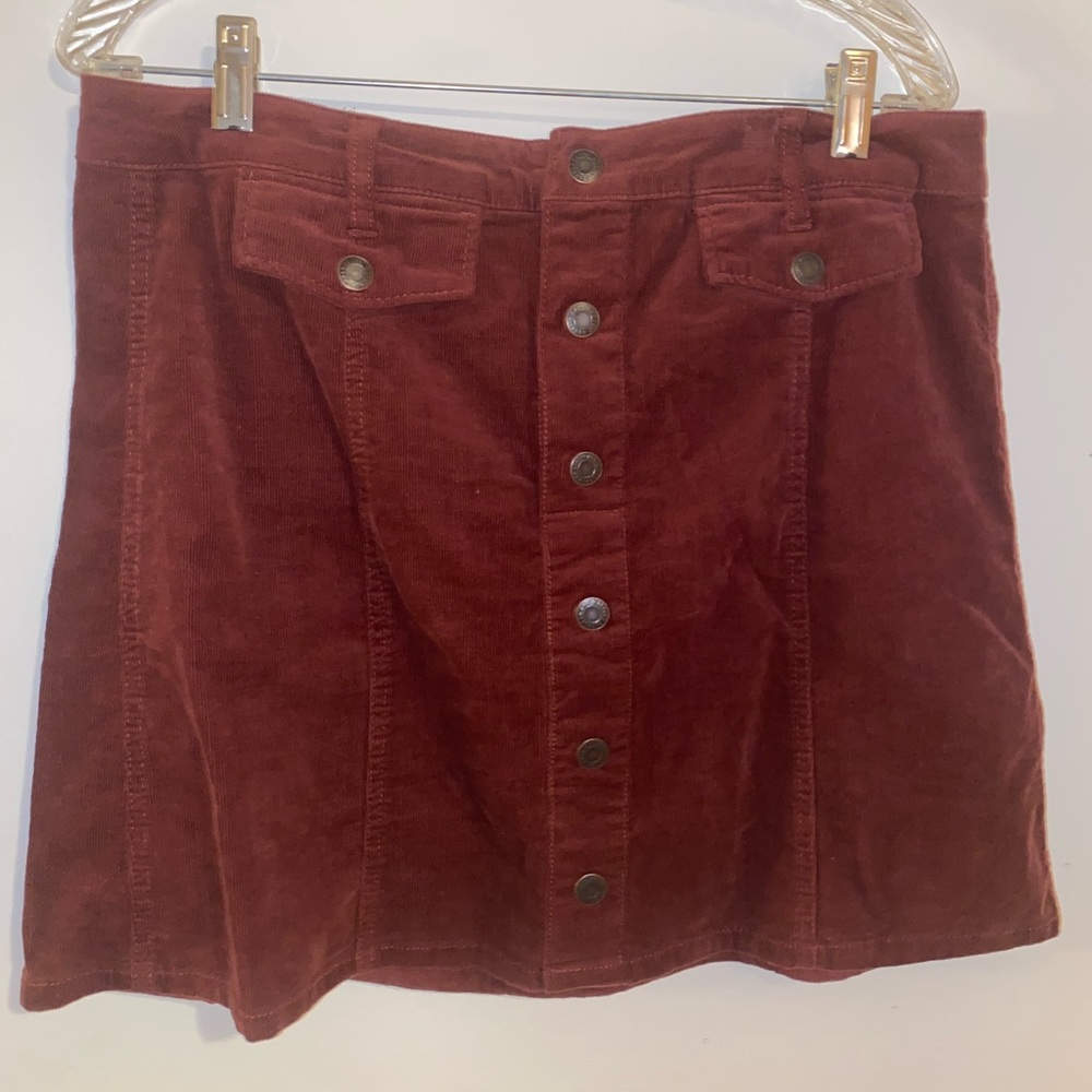 Burgundy Corduroy Skirt